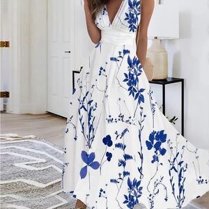 Julycc Womens Sleeveless Maxi Dress Summer Beach Floral long sundress